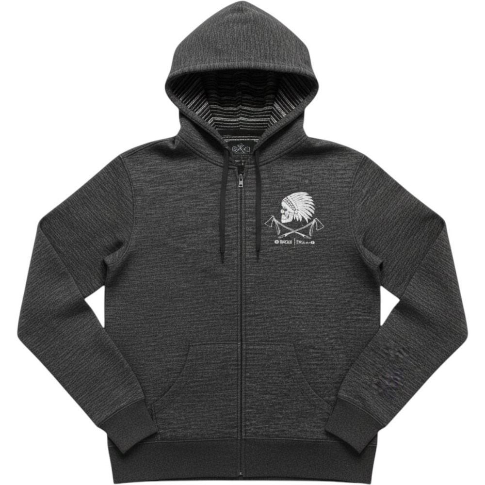 Independent Trading Co Epoch Empire Skull Tomahawk Zip Hoodie Gray PRM22BZC
